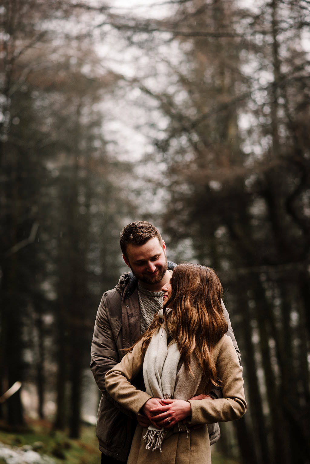 Portrait of couple in the woods. Lancashire lifestyle photography