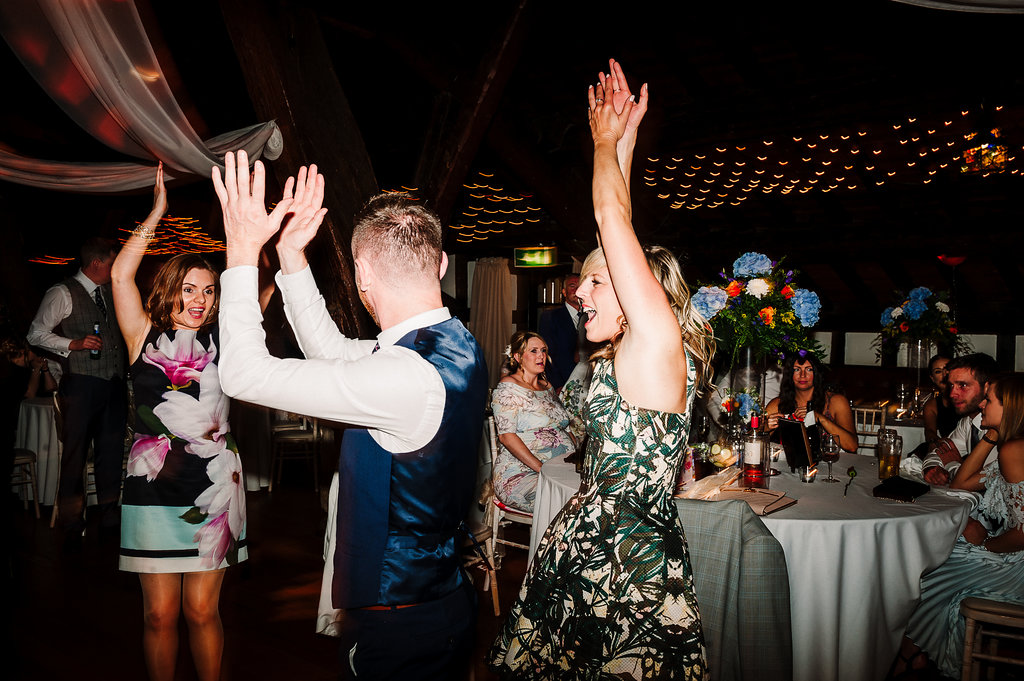 Guests dancing at Rivington Hall Barn.