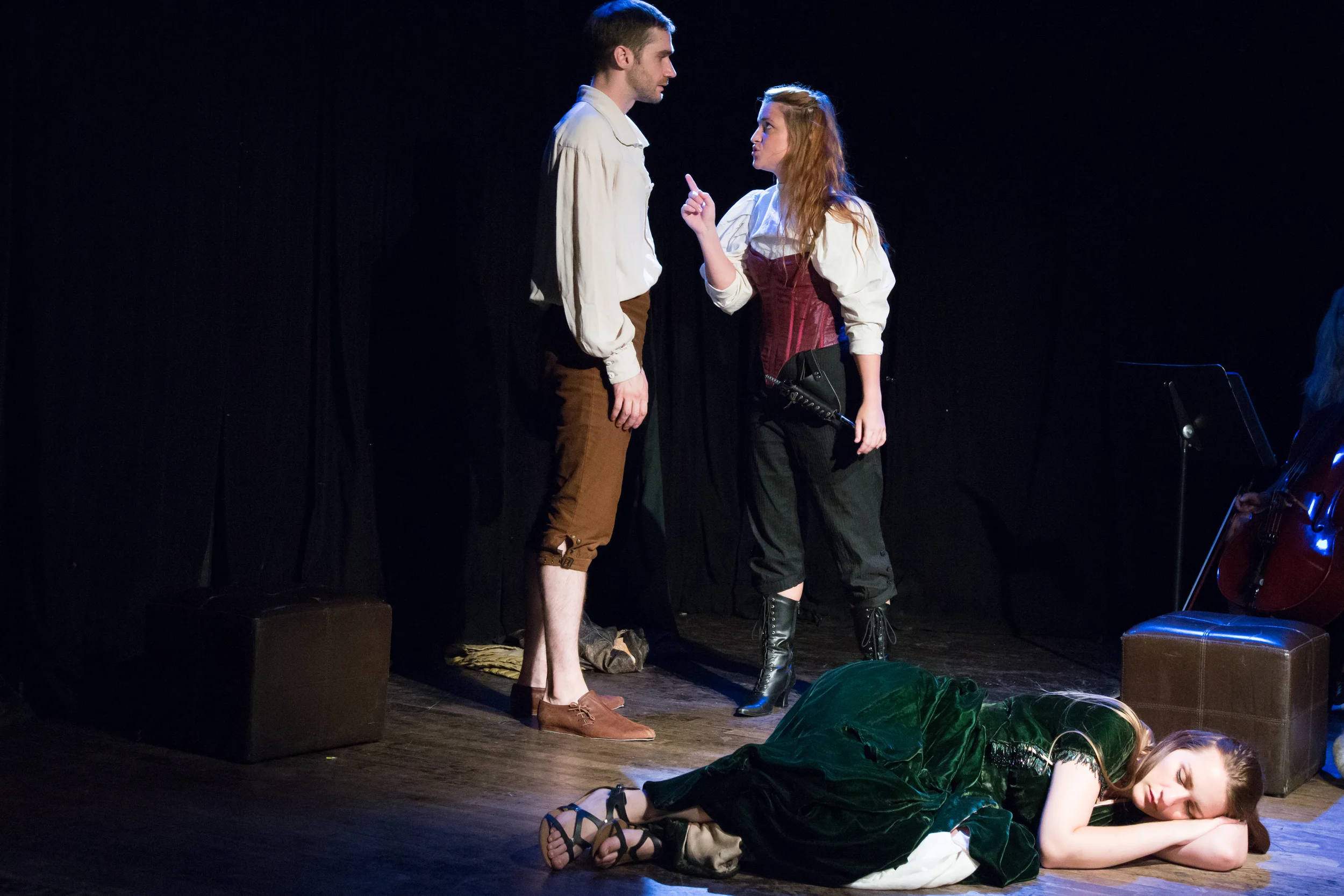 In the cell: Alex Van Handel (Bardo) Katie Bakalars (Mera) Hannah Ripp-Dieter (Korin)
