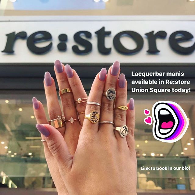 Inside @visitrestore 120 Maiden Lane 😘 Book your Lacquerbar SF mani before today fills up! 💅🏽 #saturdayvibes #nails #nailsofinstagram