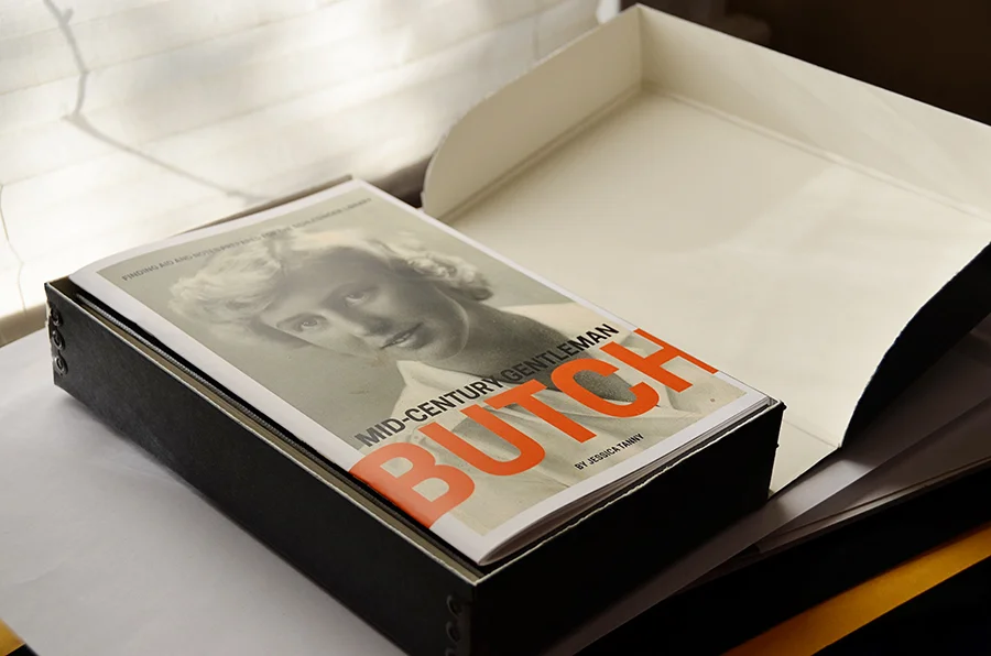 BUTCH volumes I and II housed in a rare book manuscript box