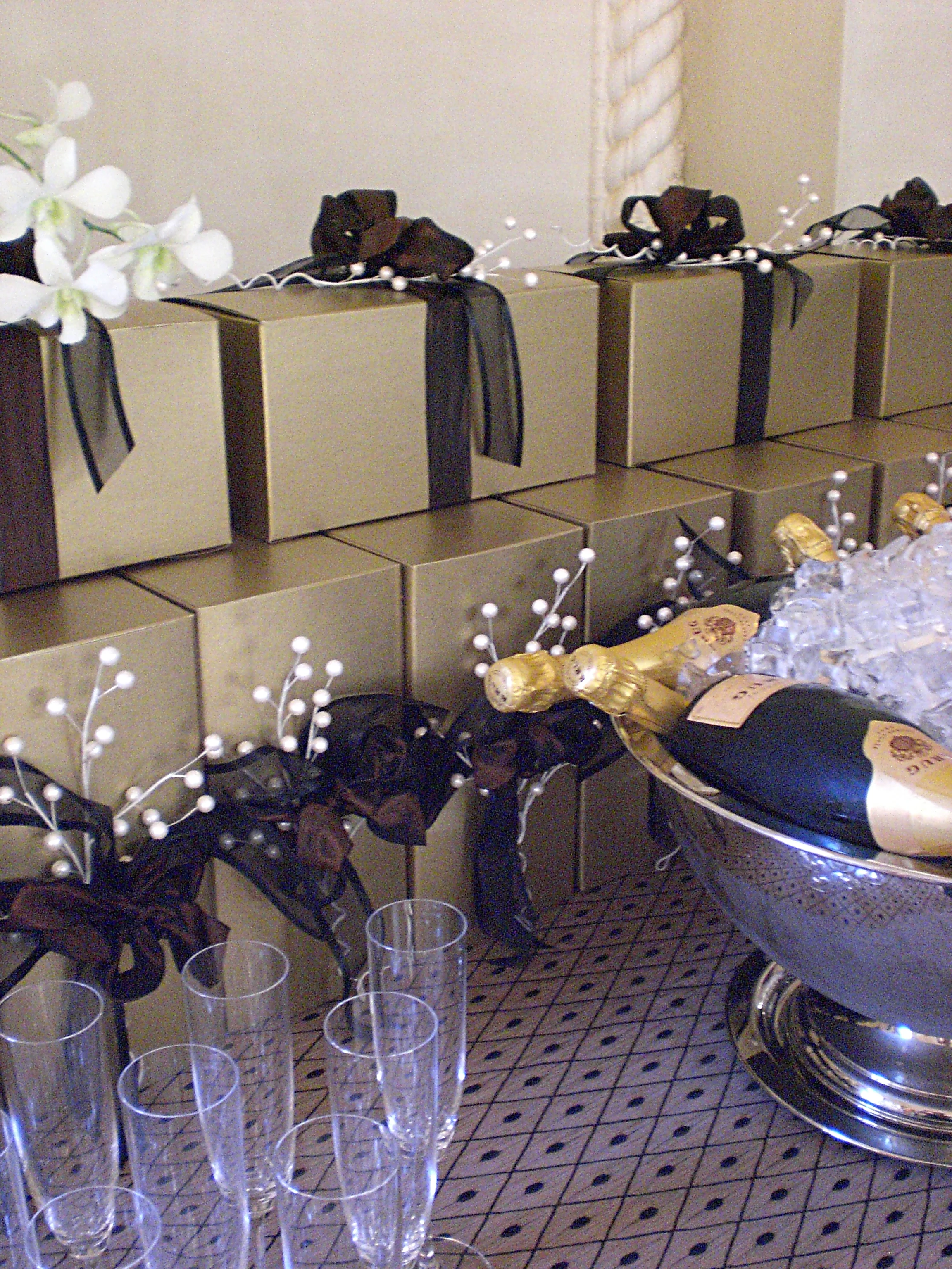 Gifts on table presentation
