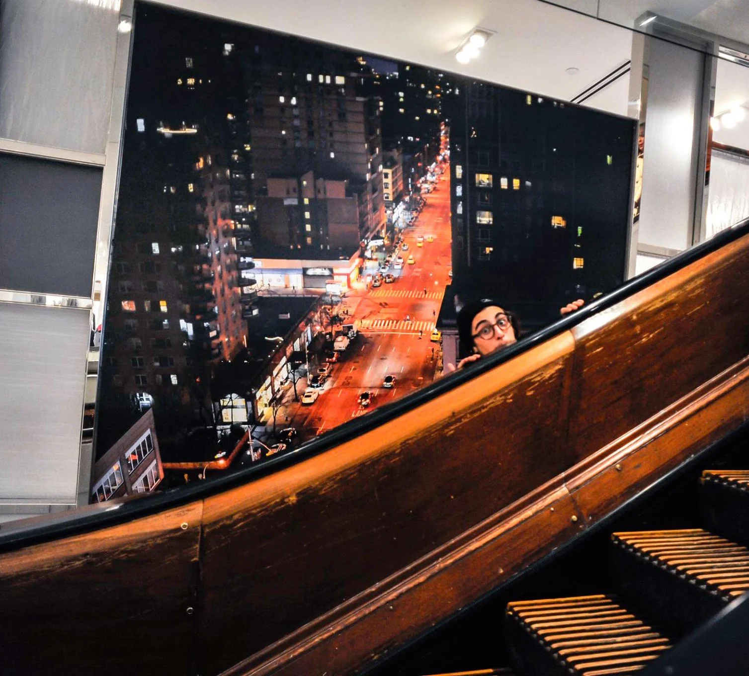 Oliver with his work at Macys.