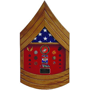 Marine Corps Shadow Box - Master Sergeant (MSgt) — Texas Trophies