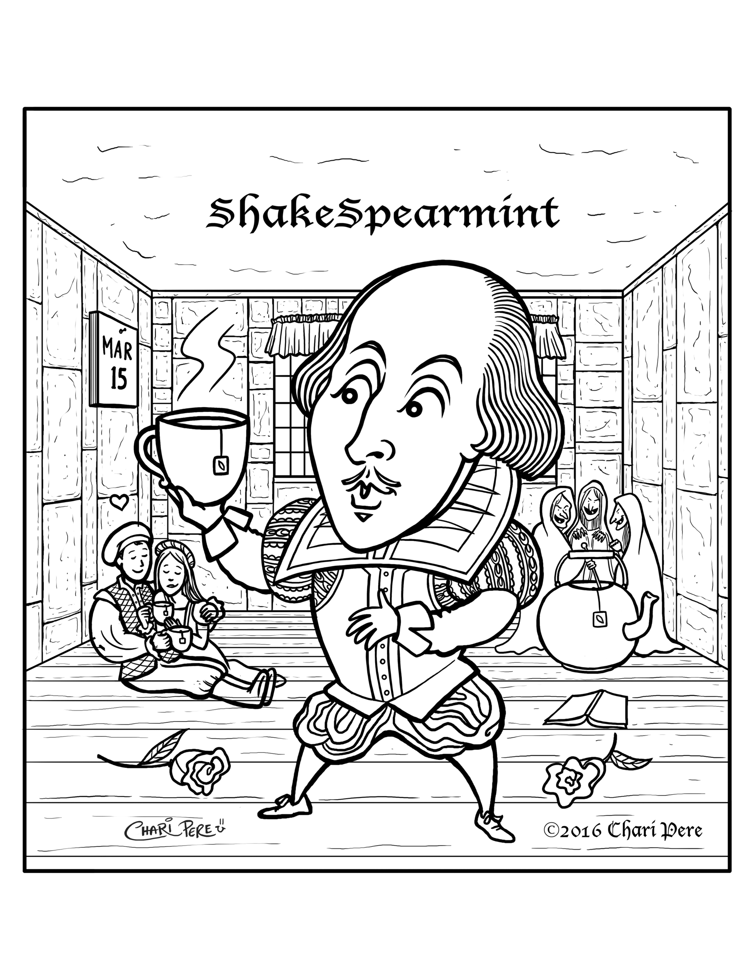 ShakeSpearmint Coloring Page for The TeaBook
