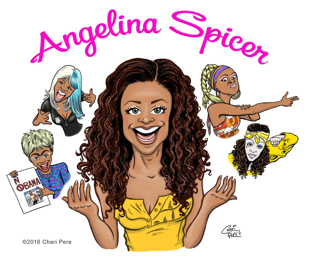 Comedienne Angelina Spicer Caricature