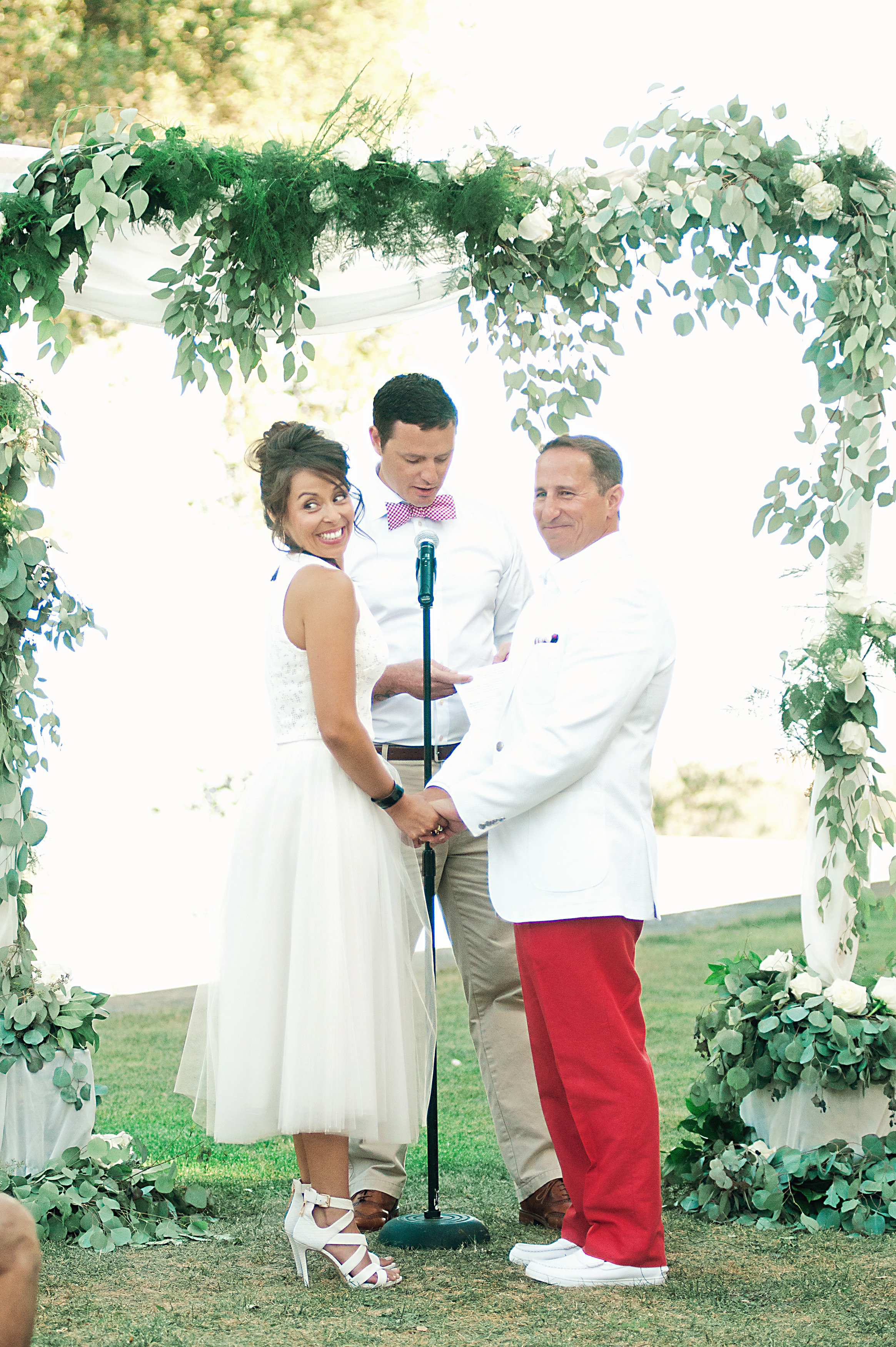 santabarbarawedding.com | Wisteria Lane Flroal Design Studio | Wedding Altar | Bride and Groom | Roses