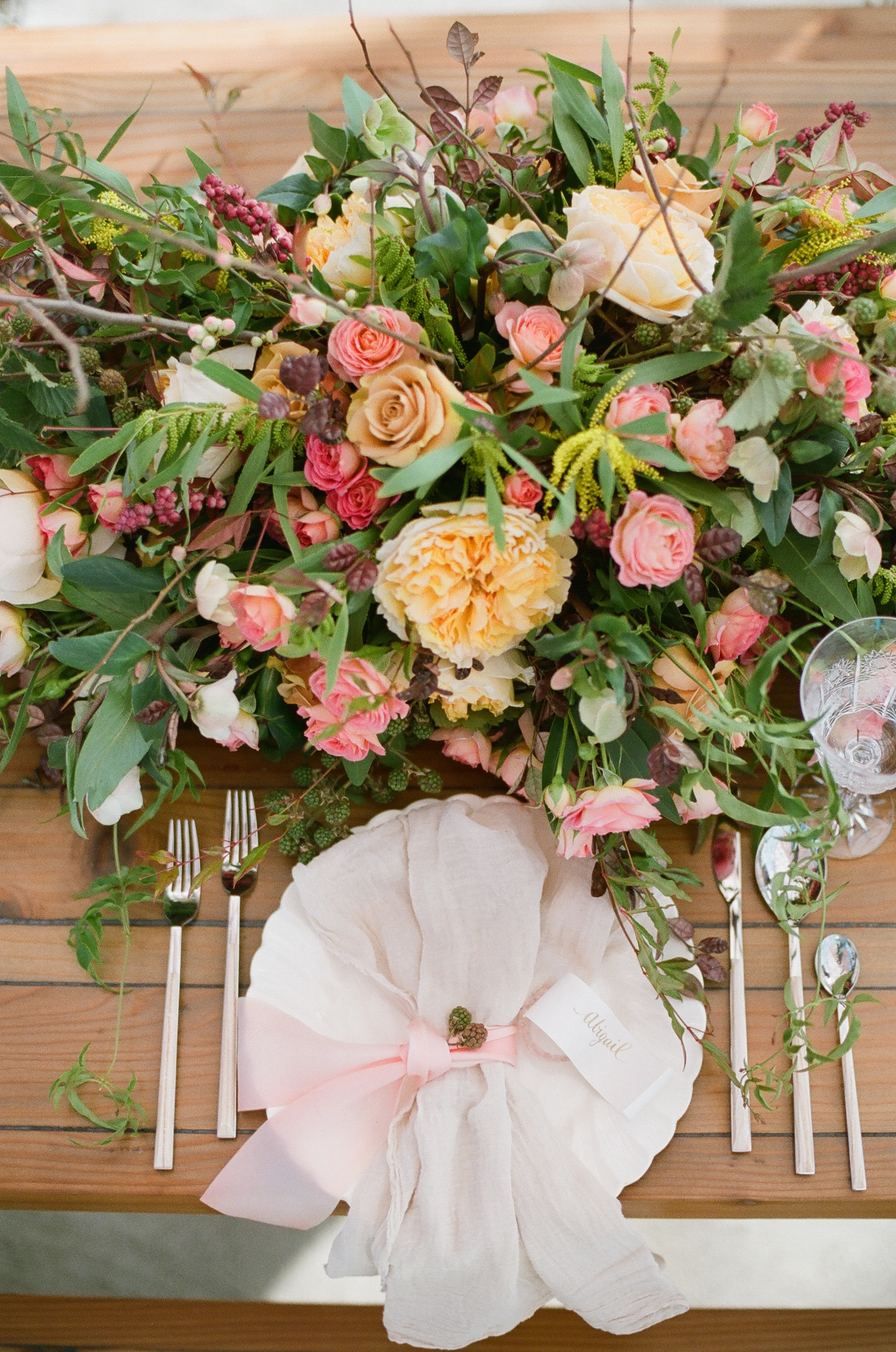 www.santabarbarawedding.com | Megan Sorel Photography | Dos Pueblos Orchid Farm | Table Setting