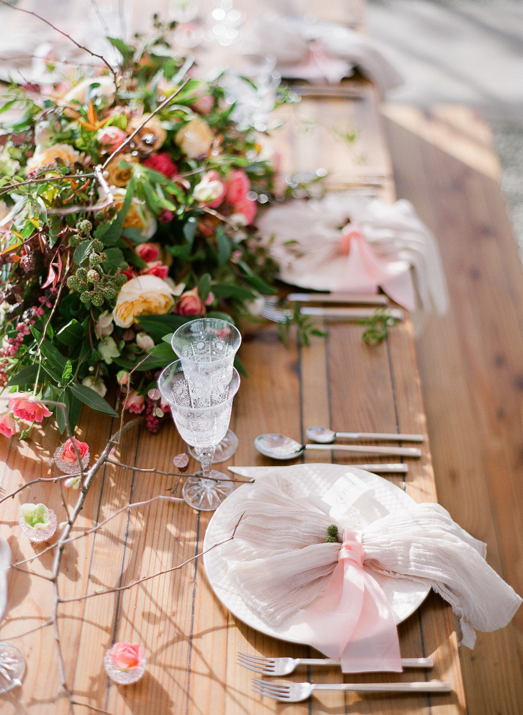 www.santabarbarawedding.com | Megan Sorel Photography | Dos Pueblos Orchid Farm | Table Setting