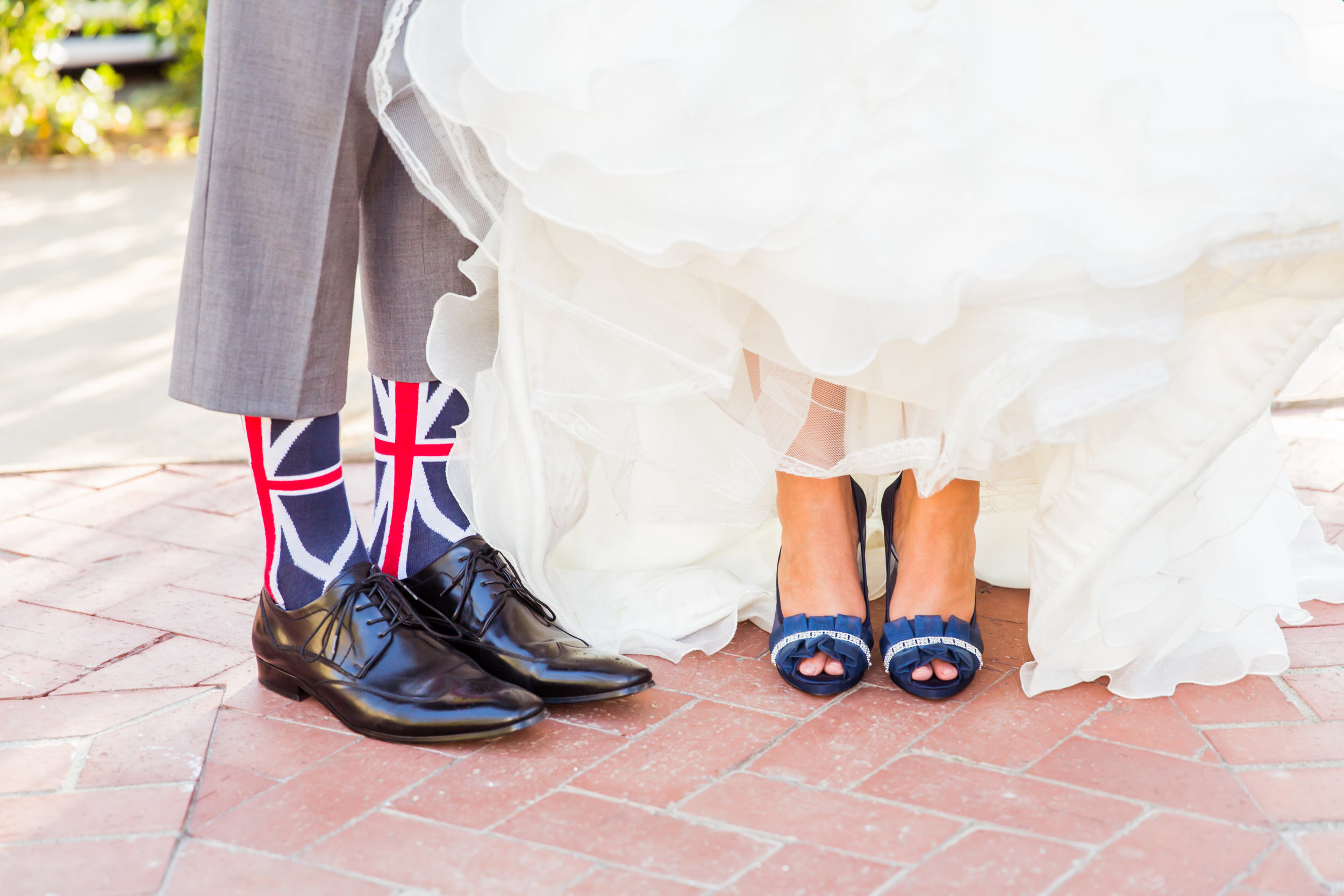 www.santabarbarawedding.com | Santa Barbara Club | Jessica Fairchild Photography | Bride and Groom Shoes