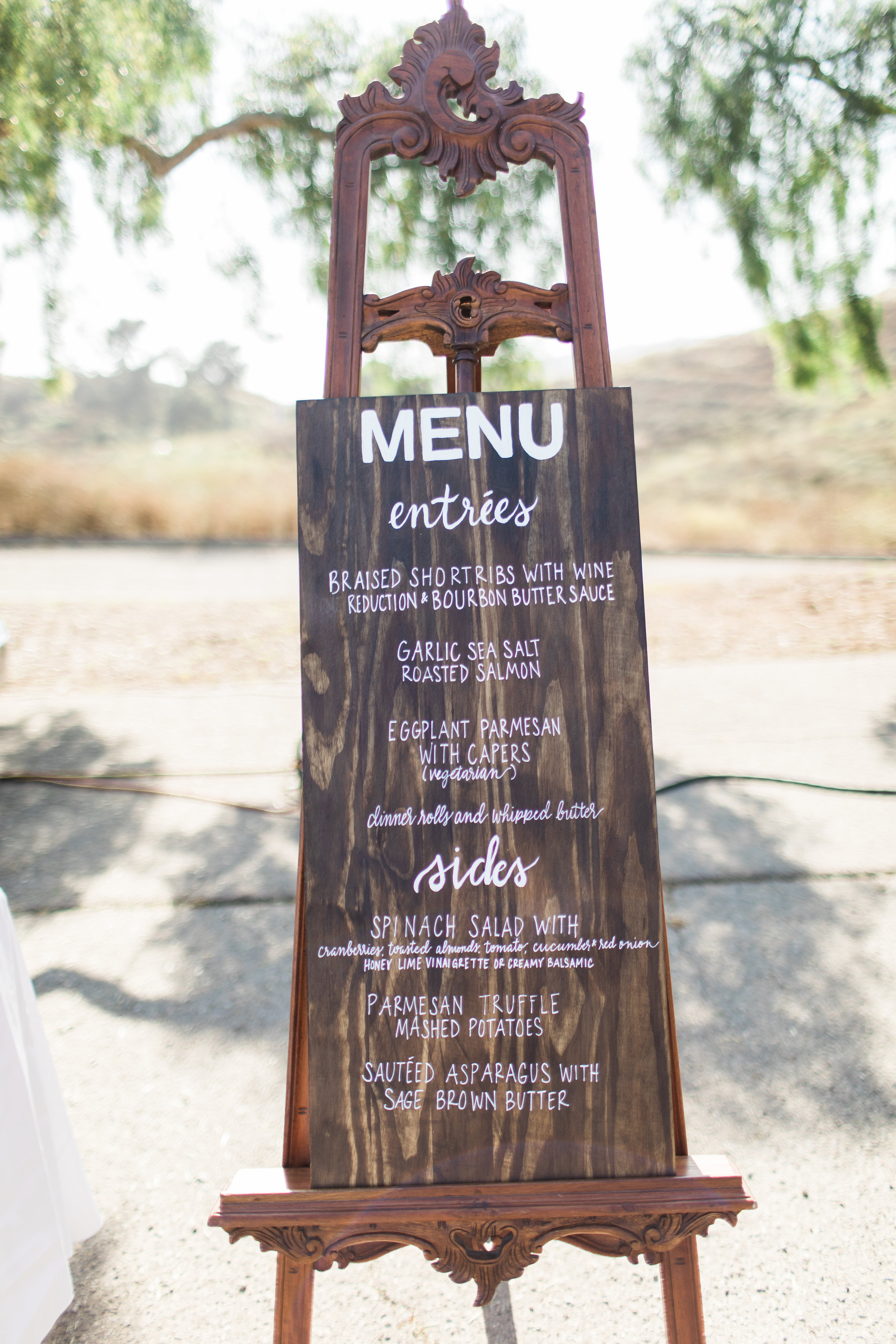 www.santabarbarawedding.com | Ann Johnson | Katie Shuler Photography | Ventura Botanical Gardens | Menu Sign