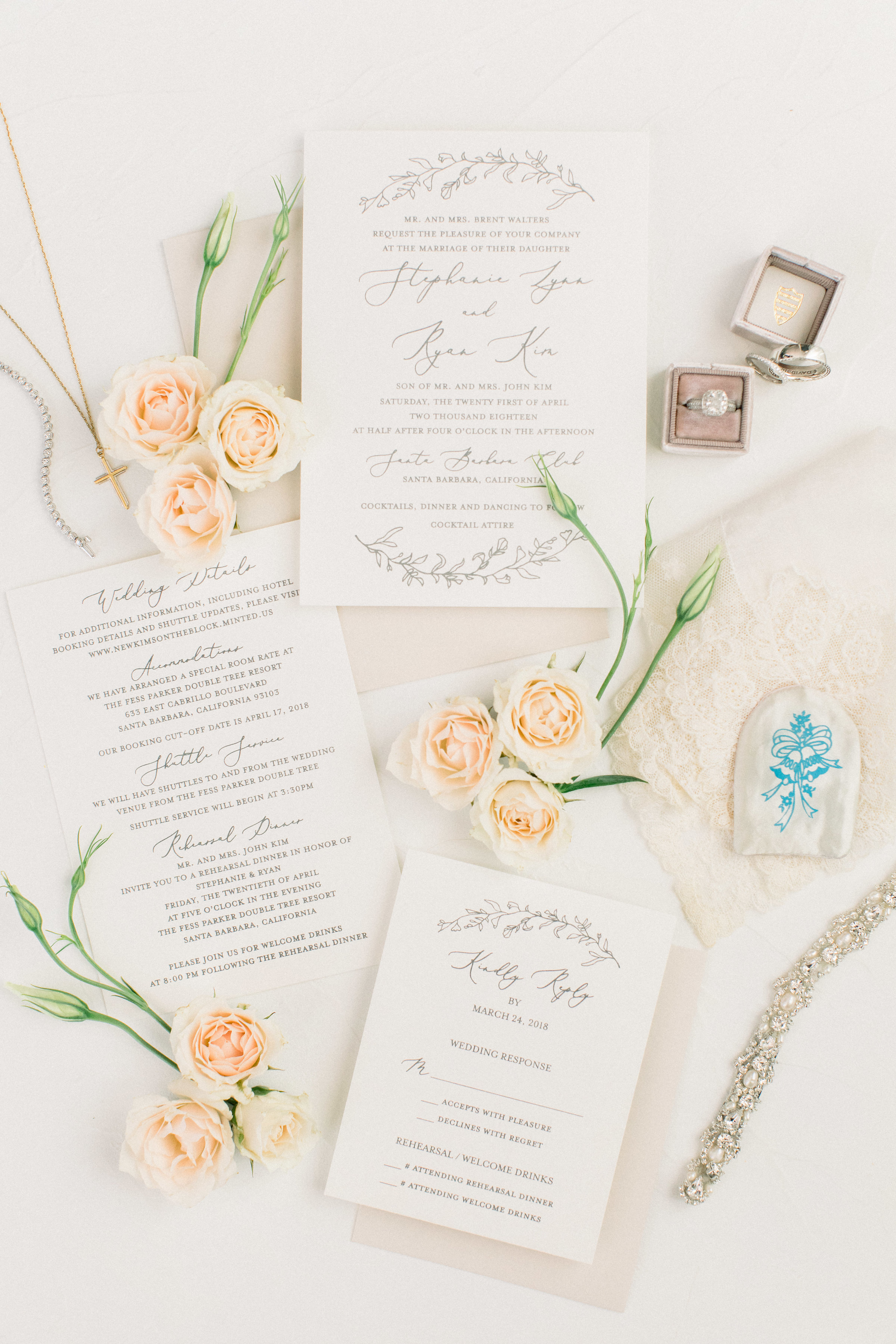 www.santabarbarawedding.com | Jenny Quicksall | Santa Barbara Club | Bluebell Events | Wedding Invitations