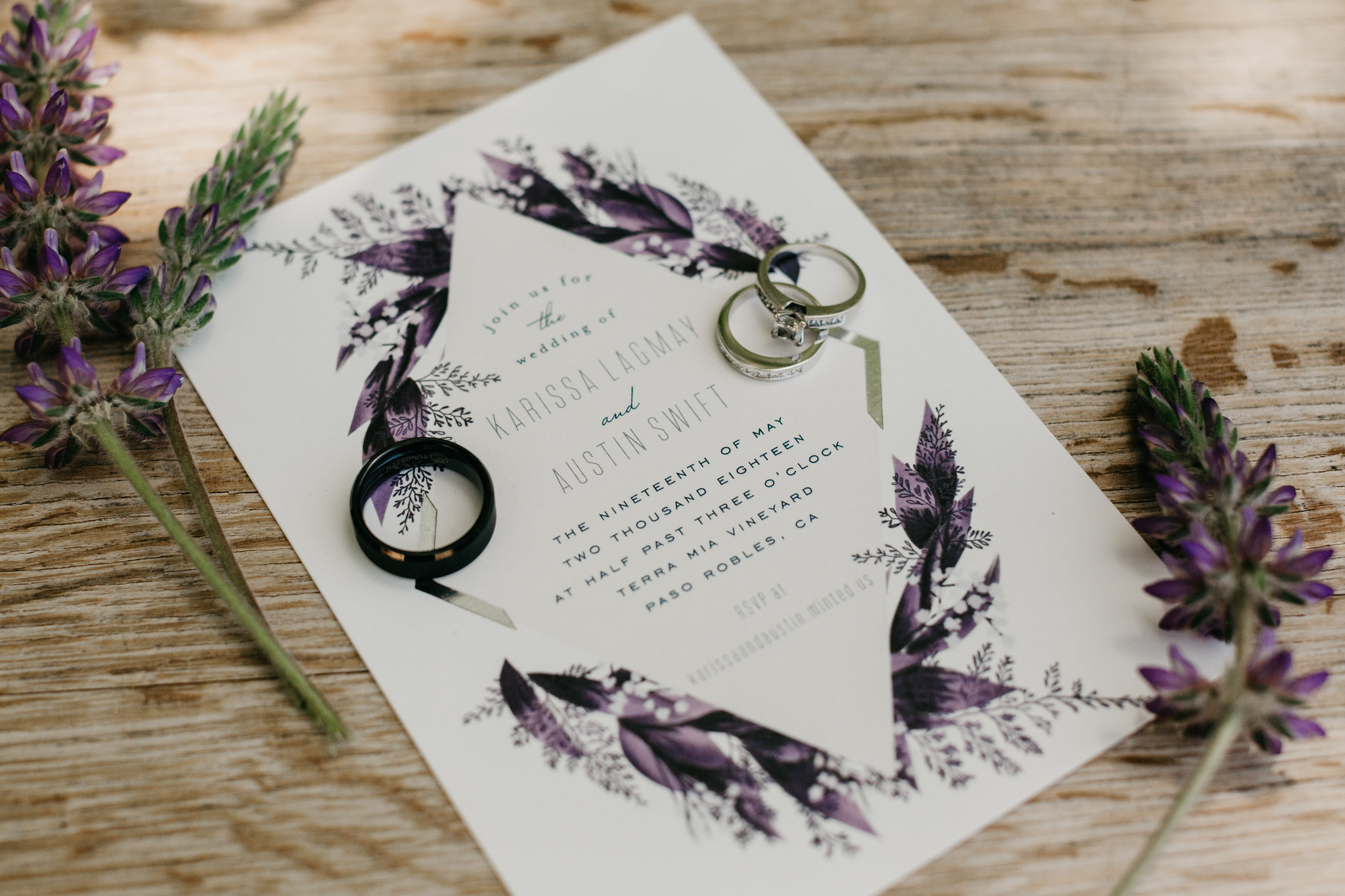 www.santabarbarawedding.com | Terra Mia Vineyard | Diana Lake Photography | Invitation and Wedding Rings