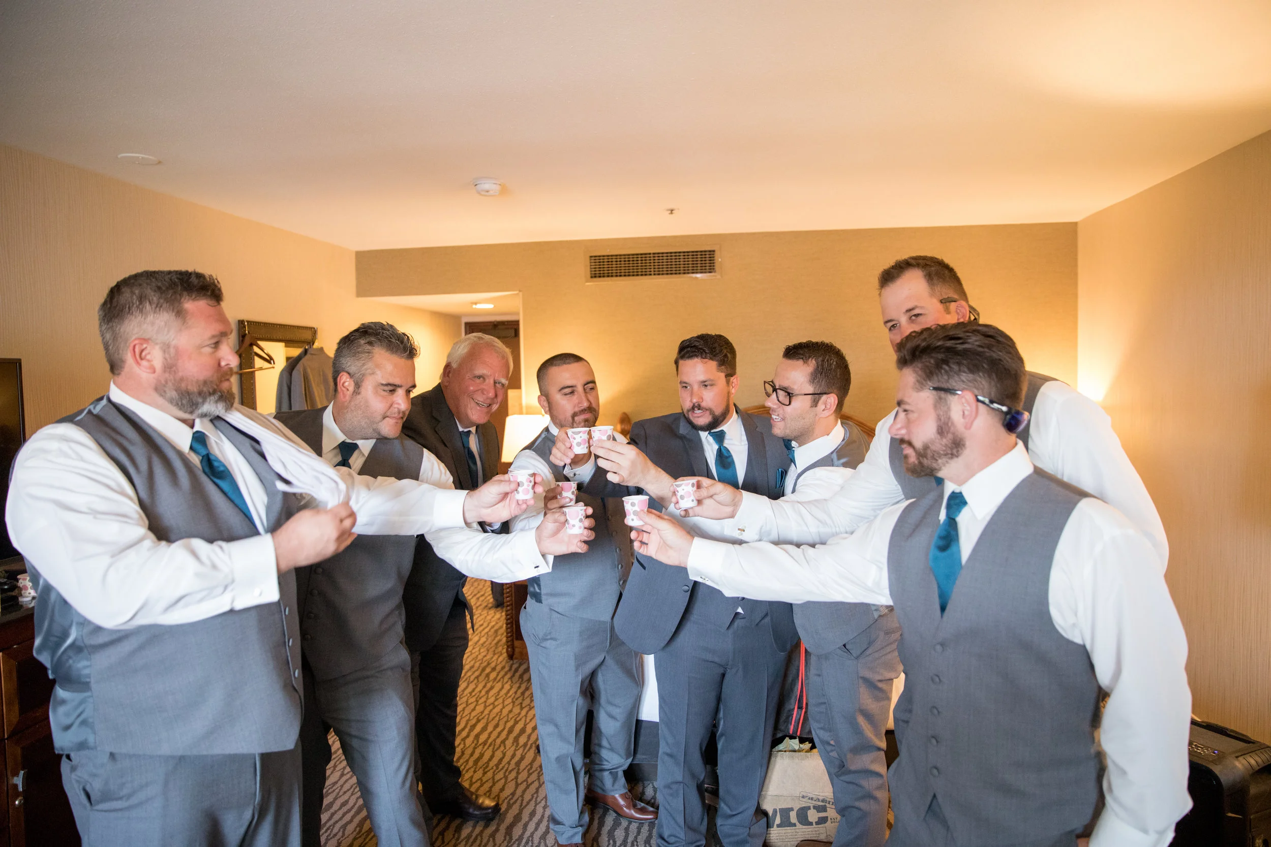 www.santabarbarawedding.com | Elings Park | Waller Weddings | Groomsmen getting ready | Toast