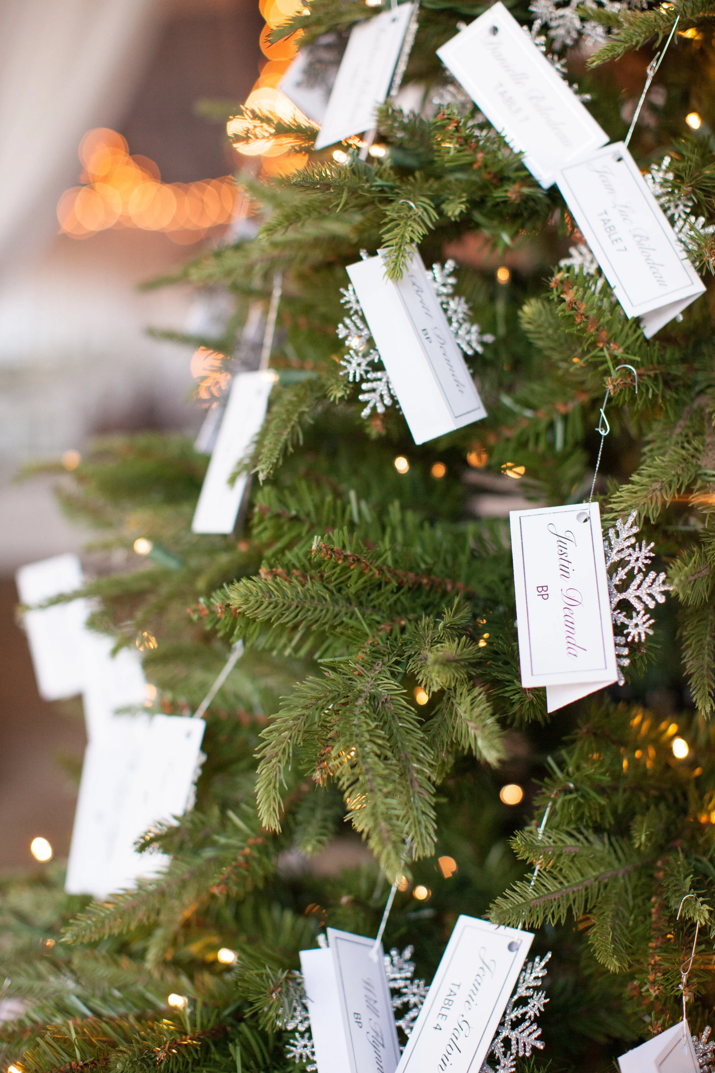 www.santabarbarawedding.com | Whispering Rose Ranch | Ann Johnson Events | Anna J Photo | Christmas Tree | Escort Cards