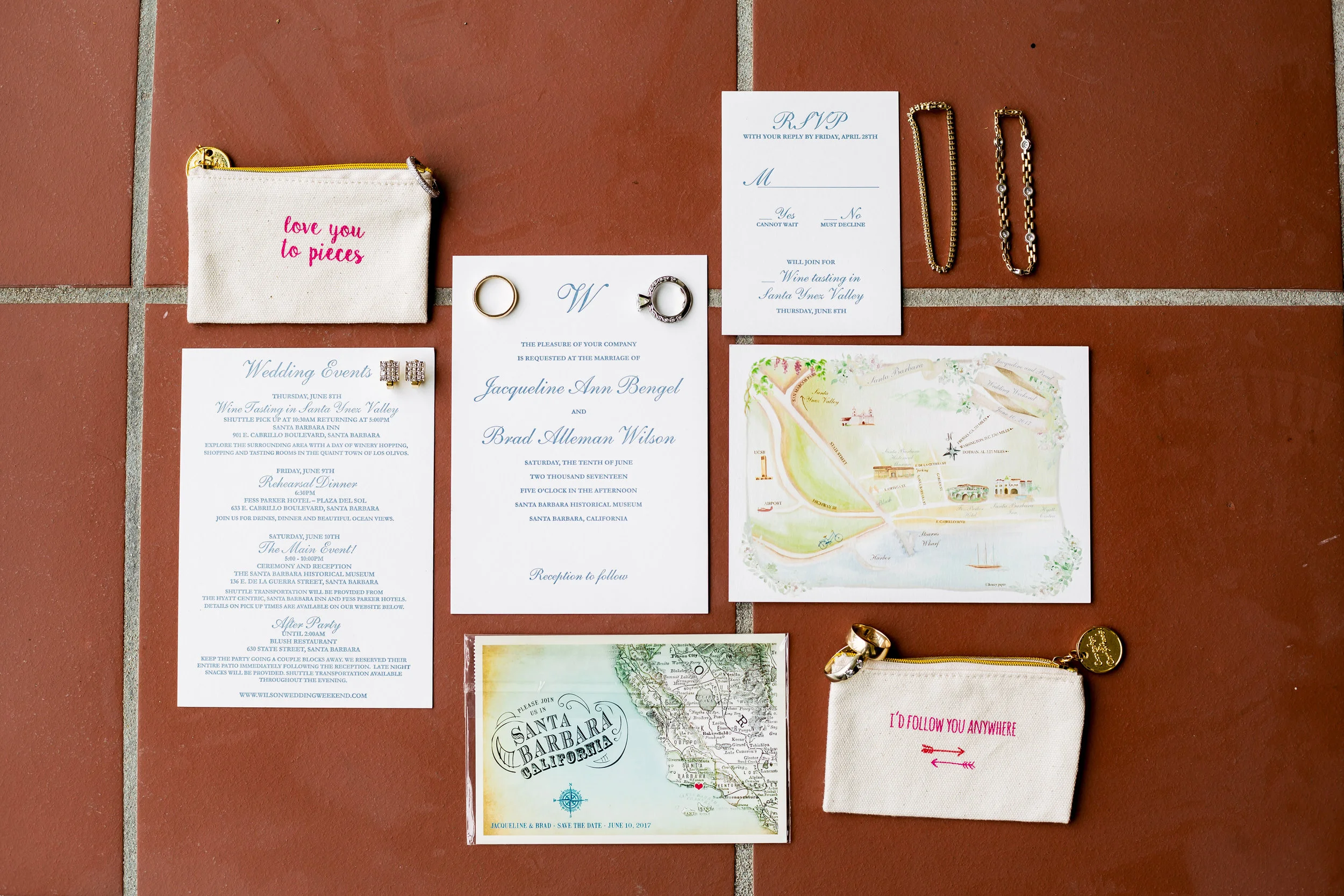 www.santabarbarawedding.com | Rewind Photography | Events by M and M | Santa Barbara Historical Museum | Invitations