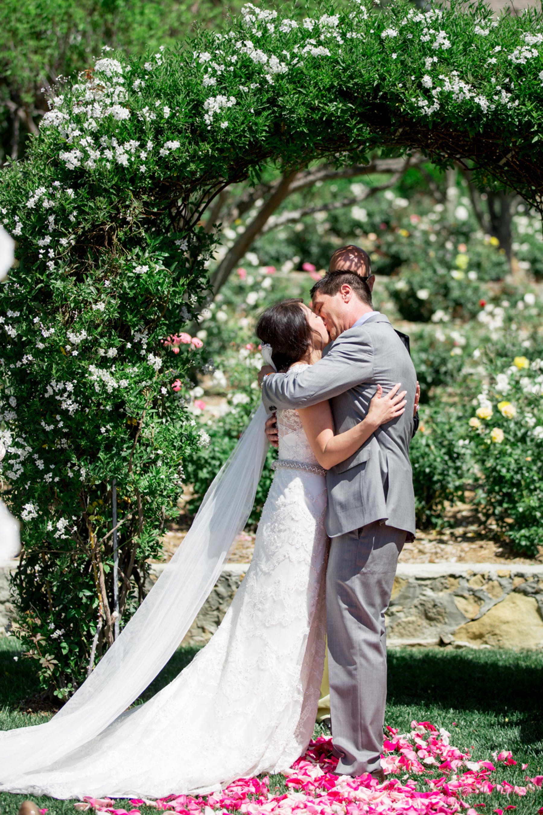 www.santabarbarawedding.com | Michael + Anna Costa Photography | San Ysidro Ranch | Twine Events | The Bride and Groom Share a Kiss