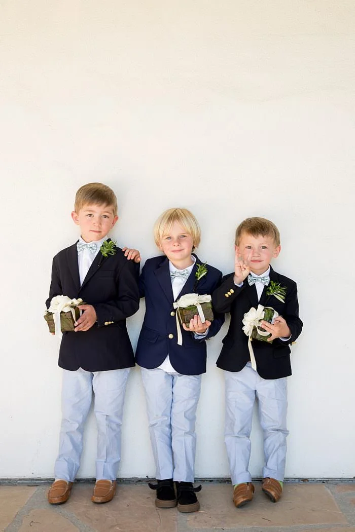 www.santabarbarawedding.com | Kristen Beinke | San Ysidro Ranch | Alexandra Kolendrianos | TOAST | Little Boys with Flowers