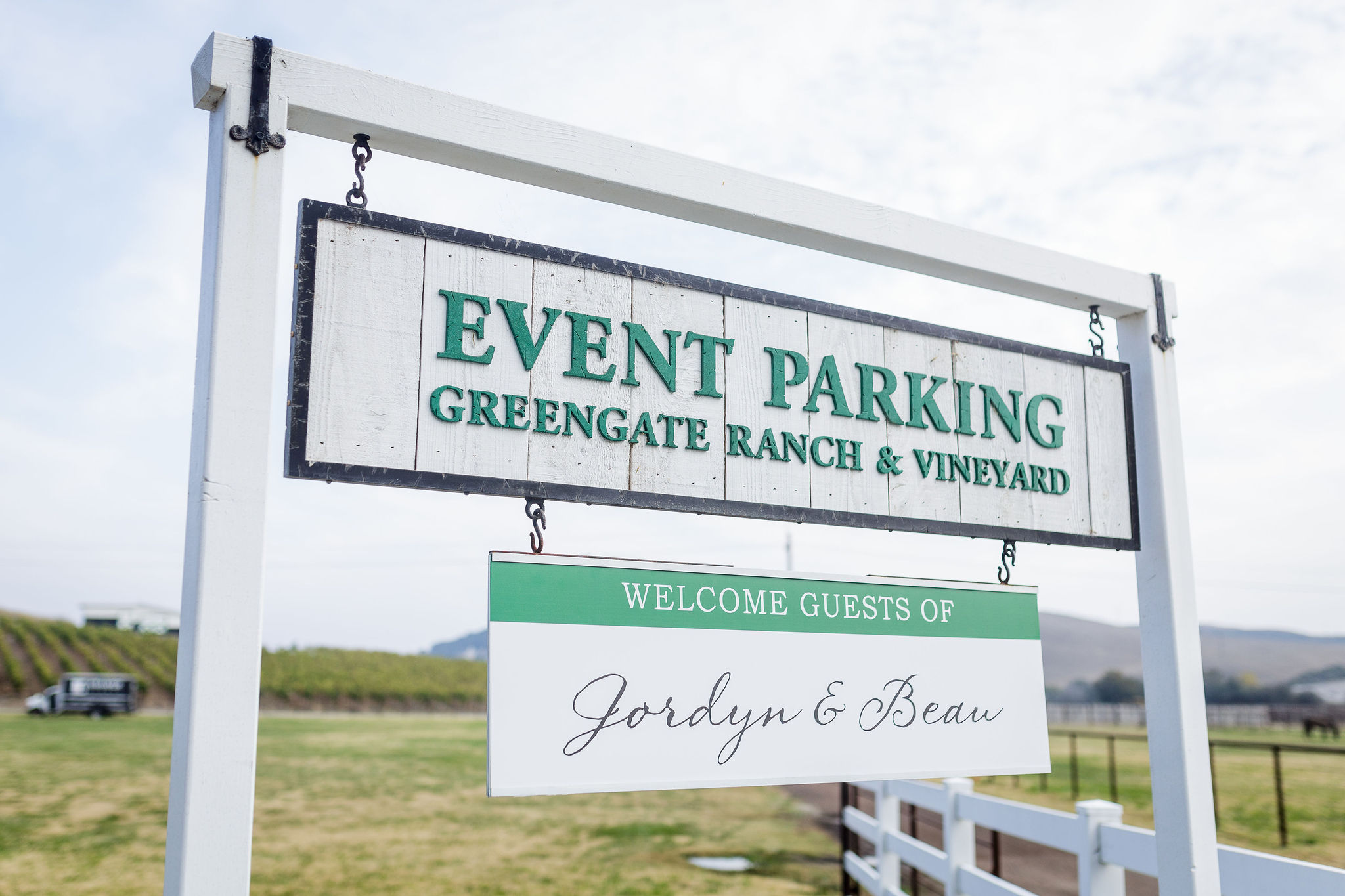 www.santabarbarawedding.com | Kiel Rucker | Greengate Ranch | Kramer Events | All About Events | Wedding Welcome Sign