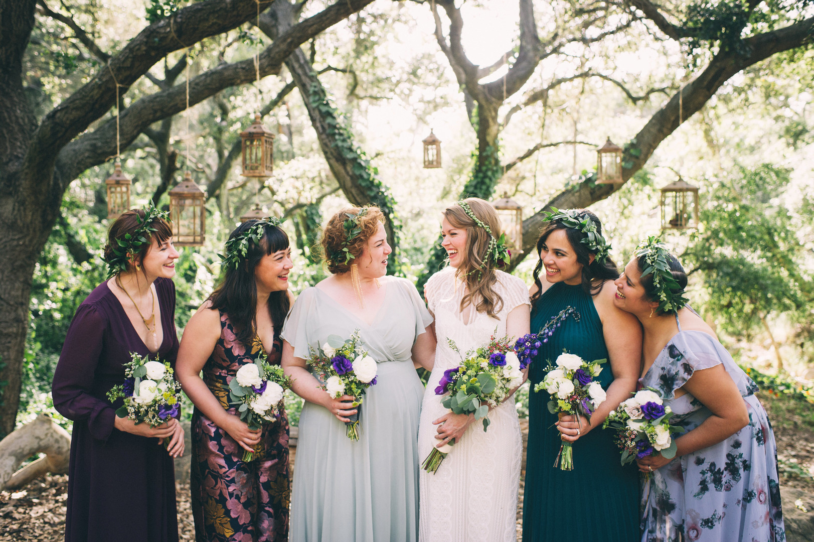 www.santabarbarawedding.com | Sarah Katherine Davis Photography | Santa Barbara Museum of Natural History | Wild Heart Events | Ella and Louie | Bride with Bridesmaids