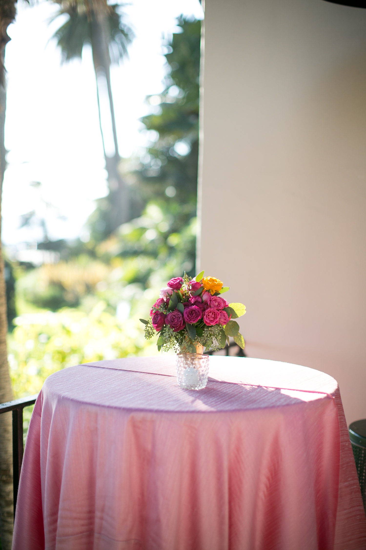 www.santabarbarawedding.com | Miki & Sonja Photography | Four Seasons Resort The Biltmore | Imagine Weddings & Special Events | La Tavola Linens | Cocktail Hour Table