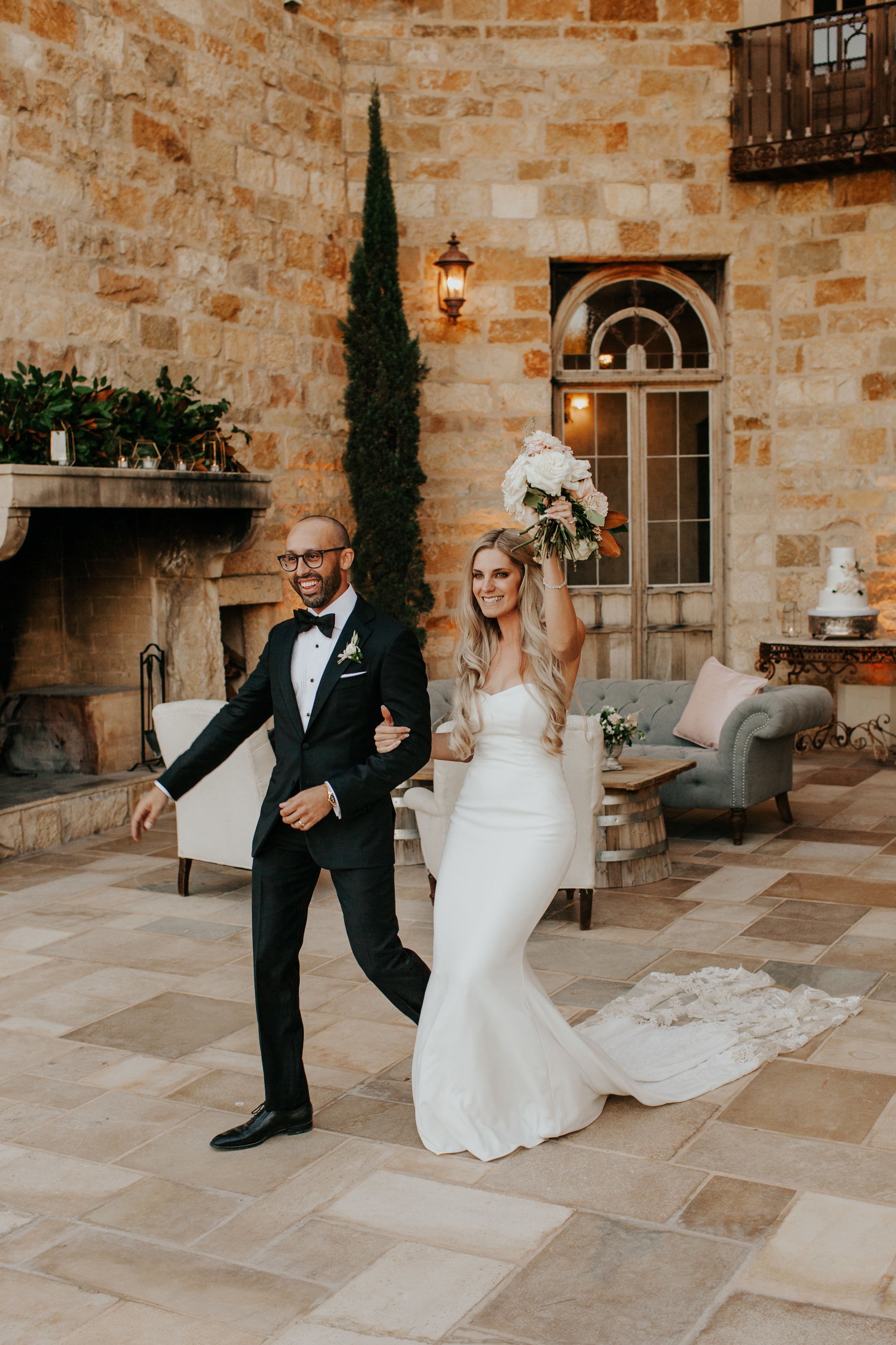www.santabarbarawedding.com | Alexandria Monette Photography | Sunstone Villa | Soleil Events | Anna Le Pley Taylor | Found Vintage Rentals | Couple Enters the Reception