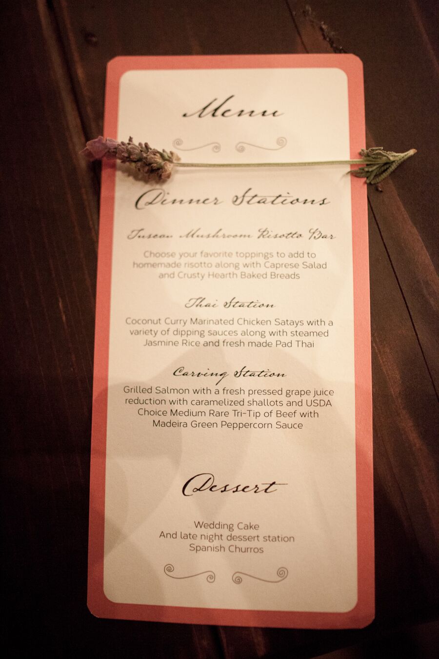 www.santabarbaraweddings.com | Reception Venue: Santa Barbara Historical Museum | Coordination: Soigne Productions | Menu