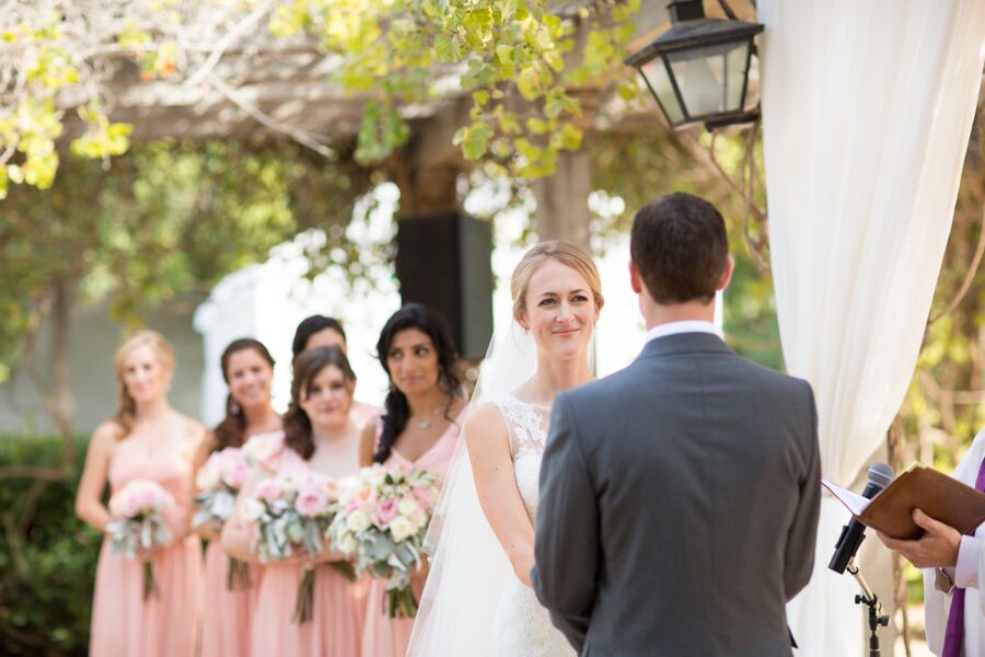 www.santabarbaraweddings.com | Reception Venue: Santa Barbara Historical Museum | Coordination: Soigne Productions | Bride, Groom, and Bridal Party at Ceremony