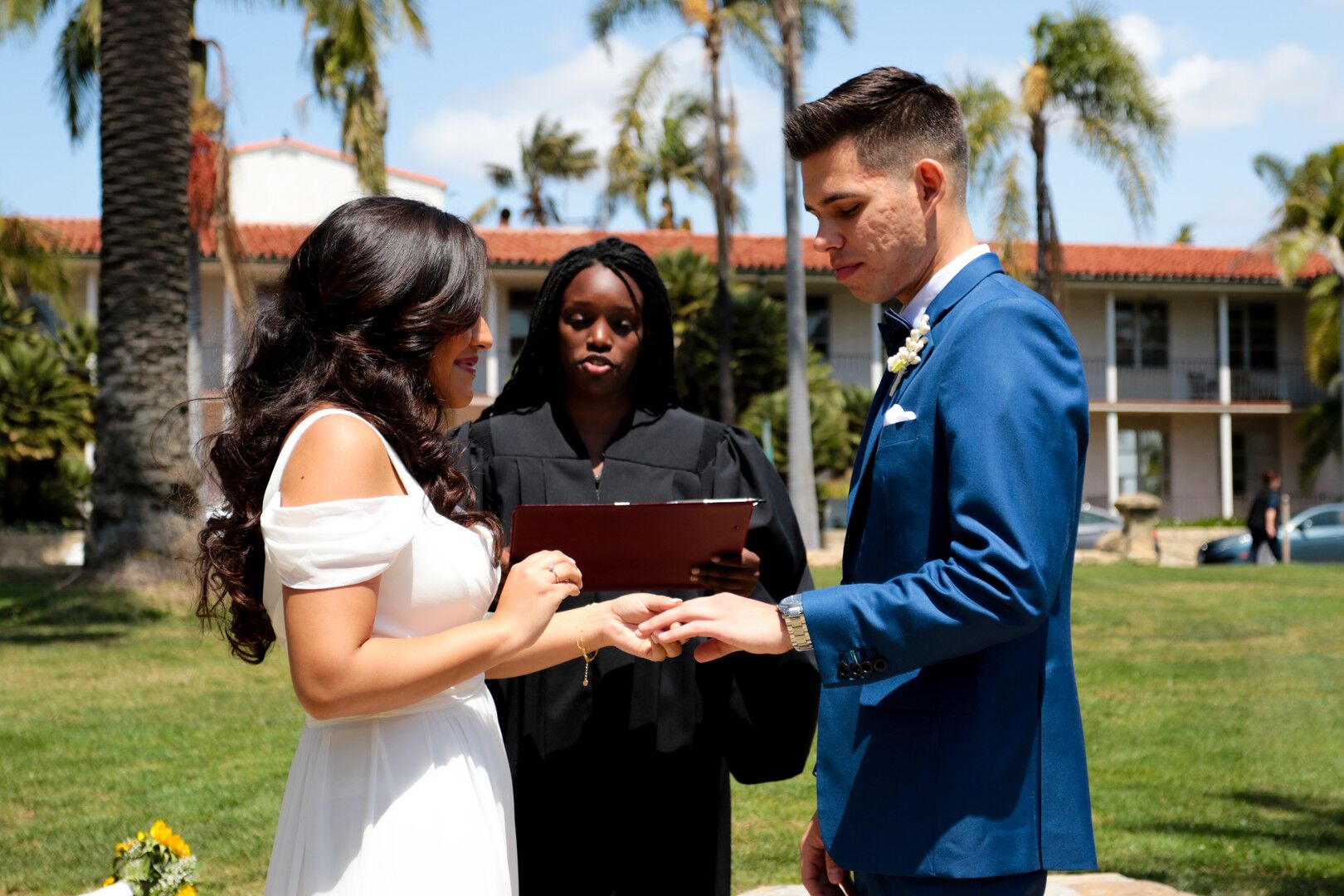 www.santabarbaraweddings.com | Photographer: Trista Maja Photography | Venue: Santa Barbara Courthouse | Wedding Dress: Lulus | Hair: Legends Hair | Wedding Vows