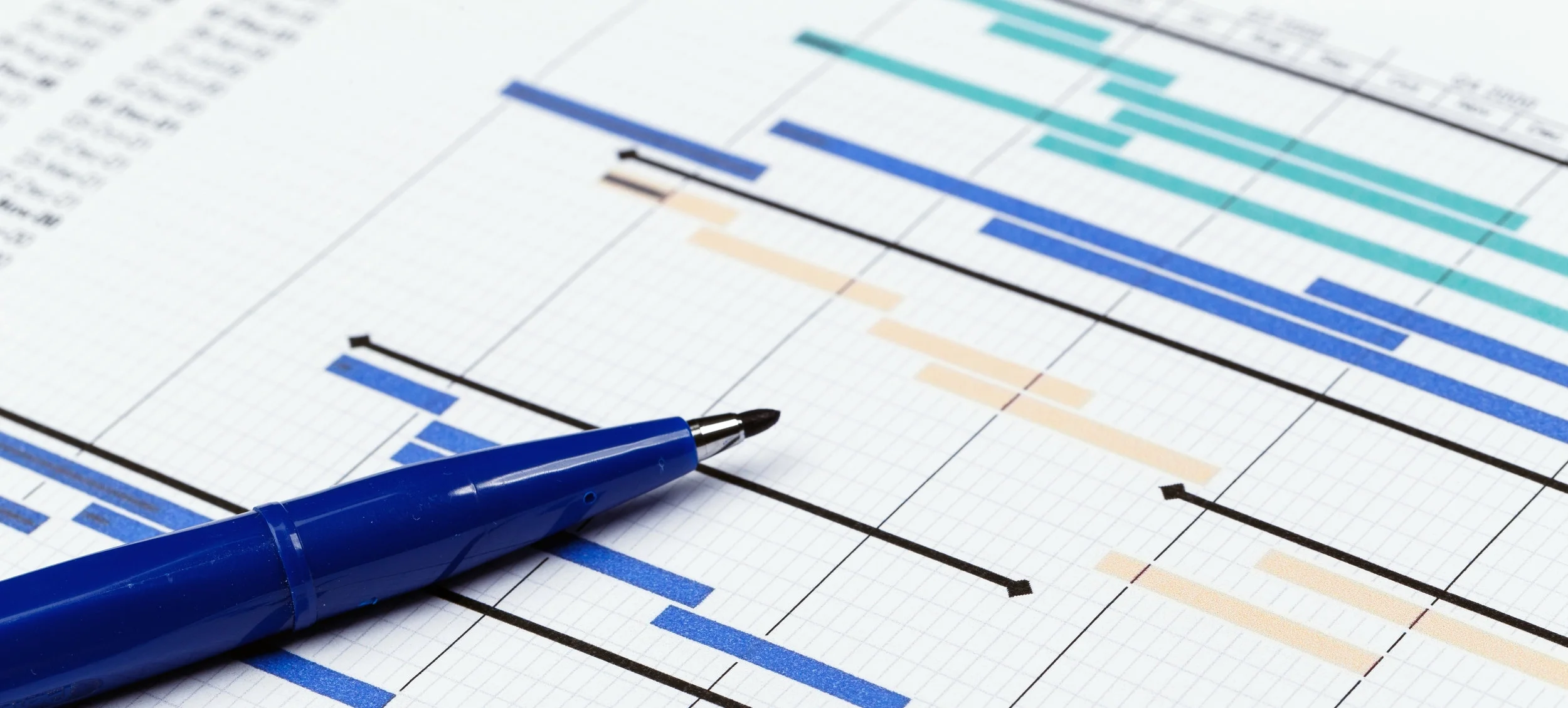 Project plan with pen