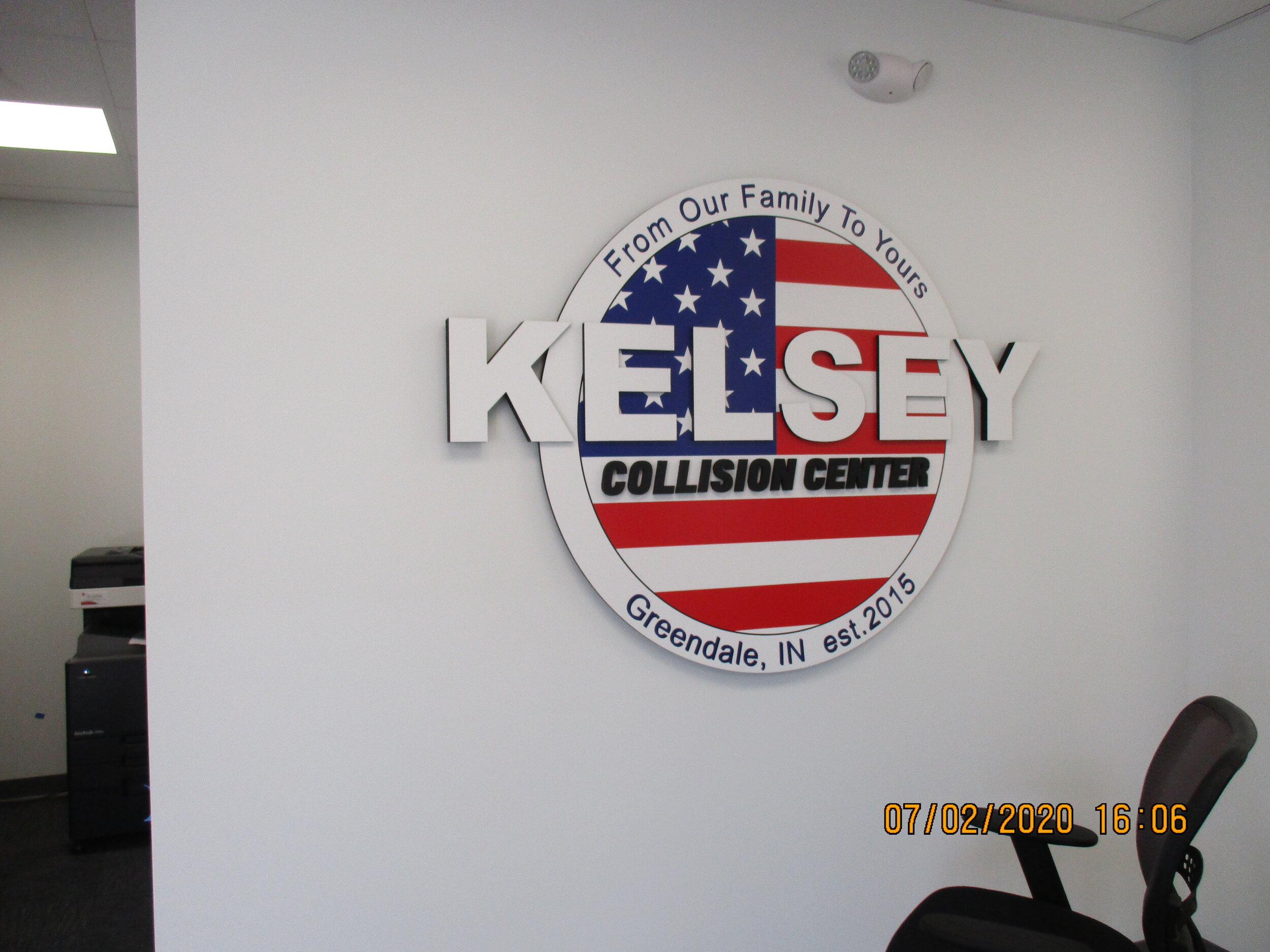 2001207 - Kelsey Chevrolet - Collision Center Service Desk Wall - Dimensional Cut Logo (1).JPG