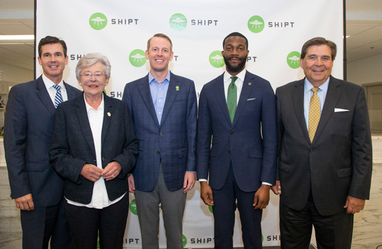 Photo credit Office of Governor Kay Ivey From left to right, Patrick Murphy of Alabama Power Co., Governor Kay Ivey, Shipt CEO Bill Smith, Birmingham Mayor Randall Woodfin and Jefferson County Commissioner David Carrington.
