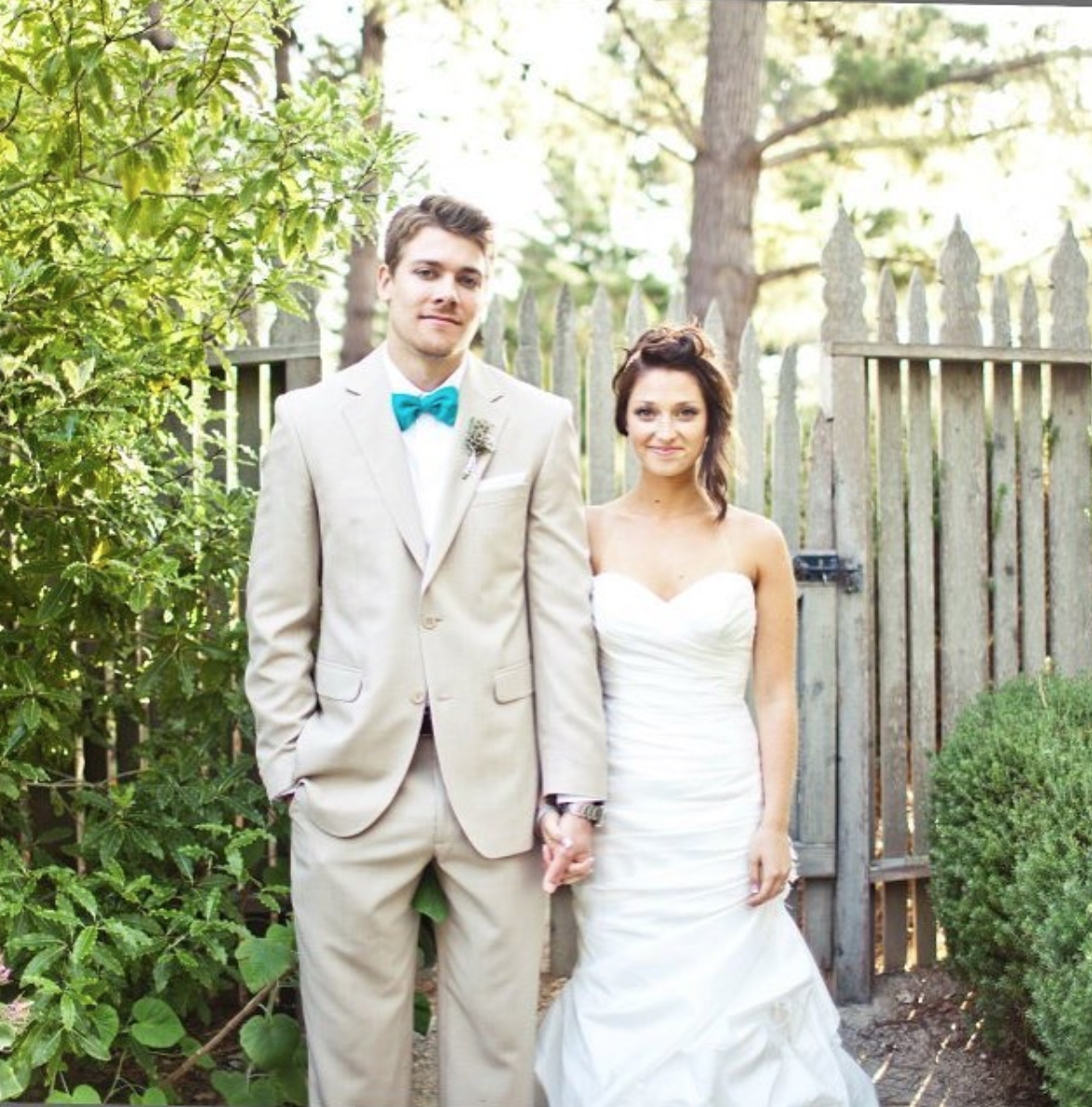 Joanna and Nolan on their wedding day