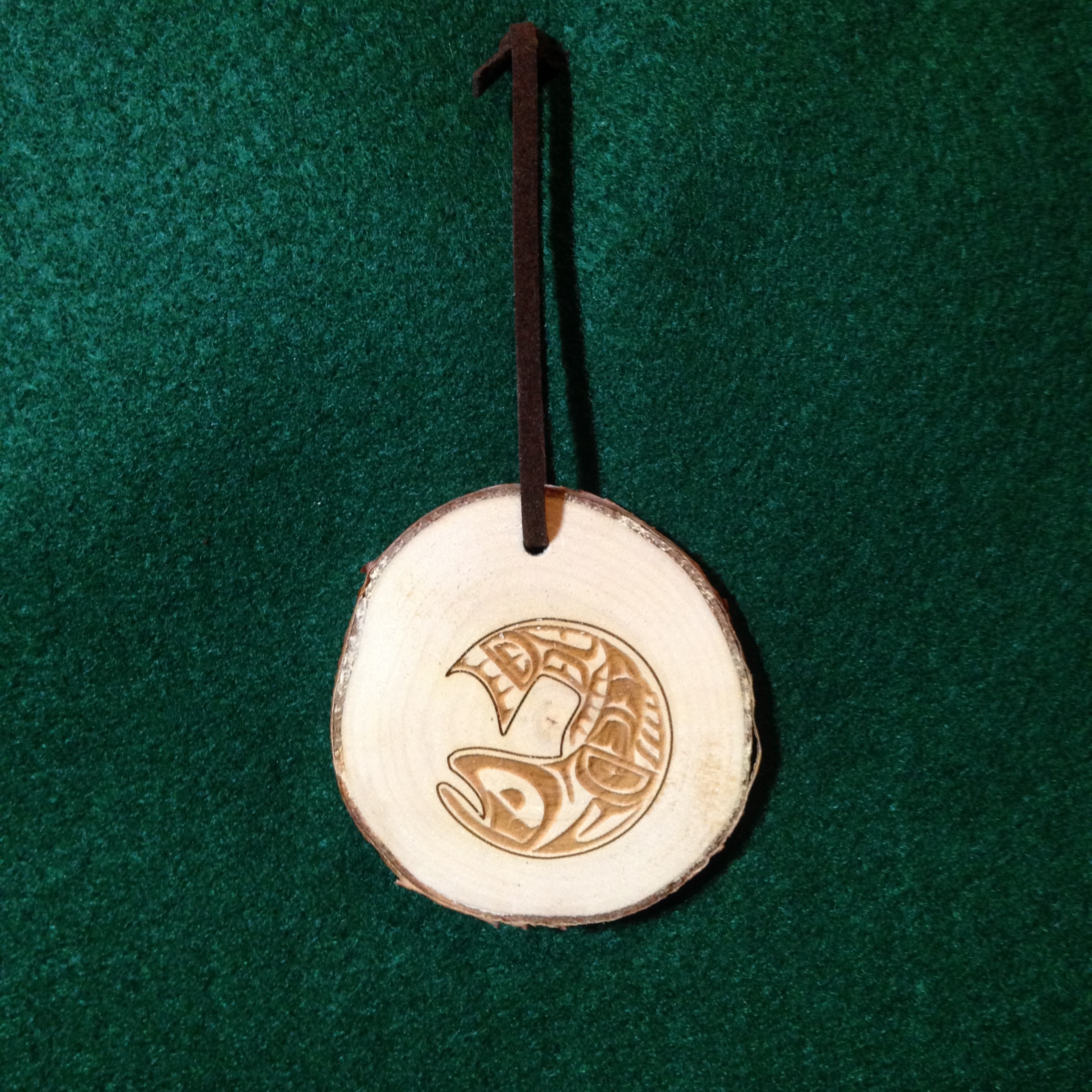 Hanging Birch Salmon Ornament
