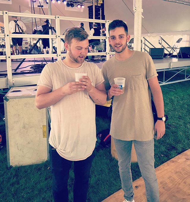 Just two wild and crazy guys hangin&rsquo; out. Thanks for the great night Sheboygan Falls Oktoberfest🤘🏻🍻 Also..Tyler would like you all to see his new tattoo #twobros #coldsodaclub