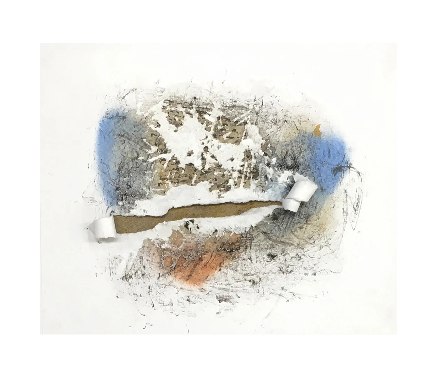 untitled ink, pastel and ripped paper 14” x 11” $175