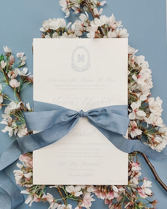 Today...you could say was quite lovely. 😍 This was one of those invitations where I could hardly wait for it to come in from the press! The invitation features a beautiful custom designed French ornamental crest with a monogram in the center. The ty