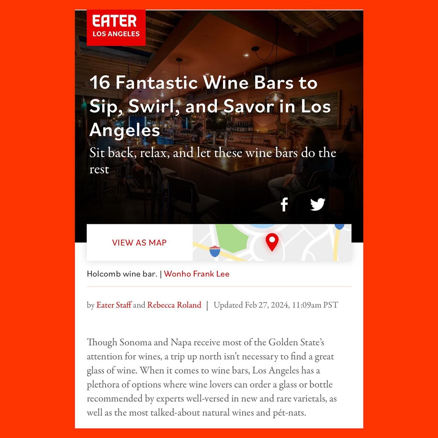 YES! Come sip, swirl, and savor with us at Tabula Rasa Bar. thanks @eater_la for including us among so many other great spots in LA! #tabularasabar #eaterla #winebarslosangeles