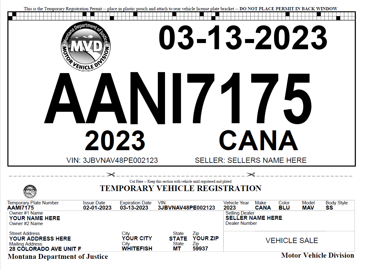 Lto Can I Buy A Car With Temporary Driving License Montana - Main Image