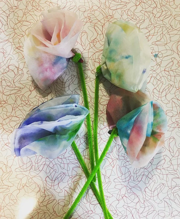 coffee filter watercolor flowers