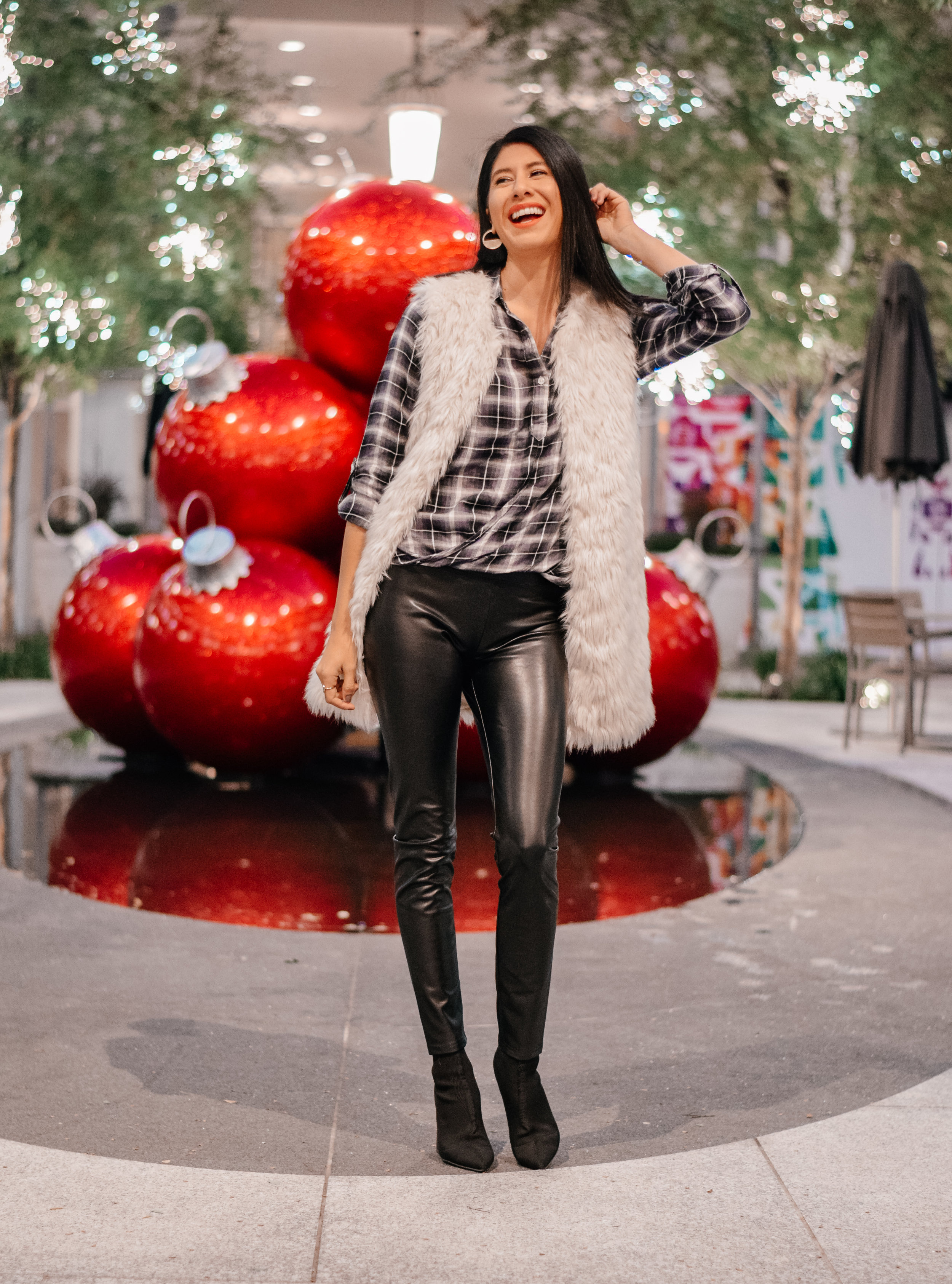 Francesca's Ivy Plaid Surplus Button Front