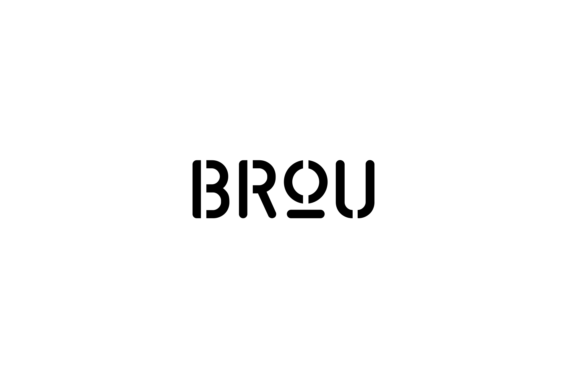 Brou is a bar/restaurant in Rio de Janeiro serving craft beer and pizza. The stencilled logo, paired with a typewriter font family, are subtle references to the handmade.