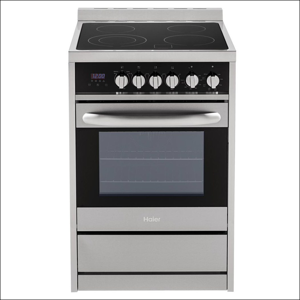 Stainless steel electric range; smooth glass top; European convection oven