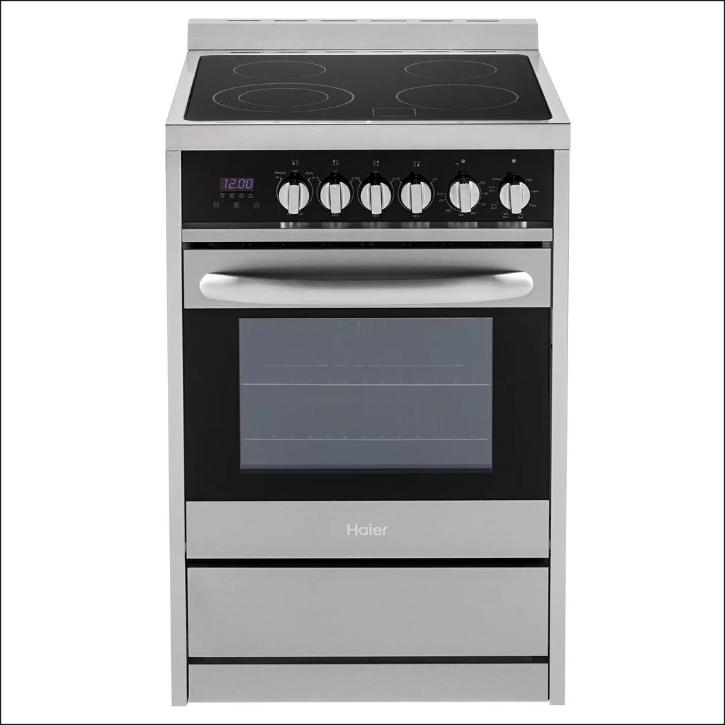 Stainless steel electric range; smooth glass top; European convection oven