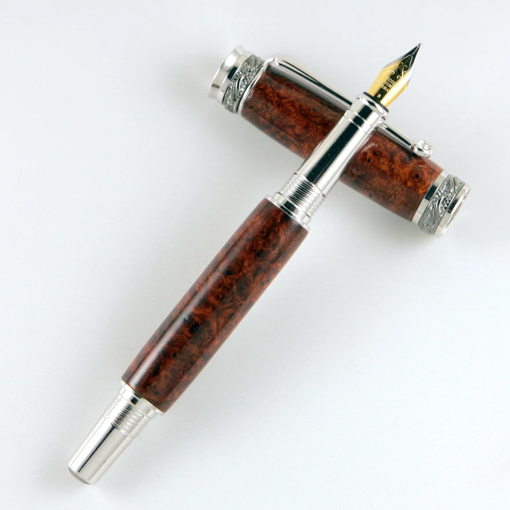 Amboyna Burl Majestic Jr Fountain or Rollerball Pen