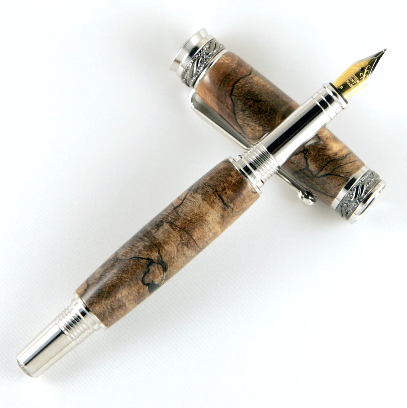 Spalted Maple Burl Majestic Jr Fountain or Rollerball Pen
