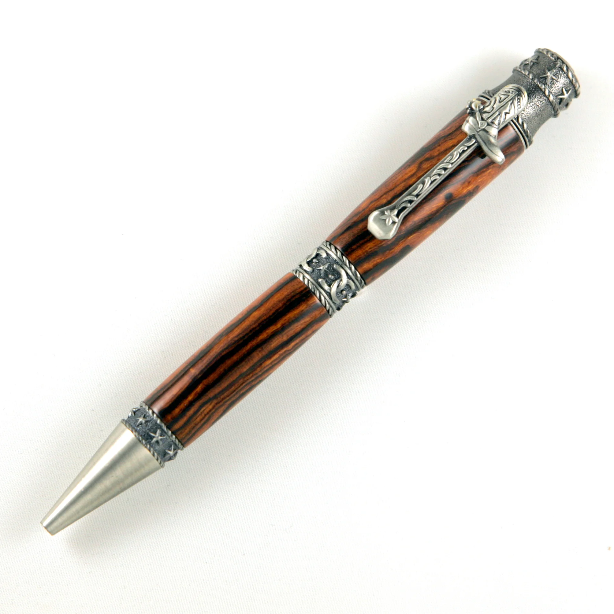 Desert Ironwood Cowboy Antique Pewter Twist Pen