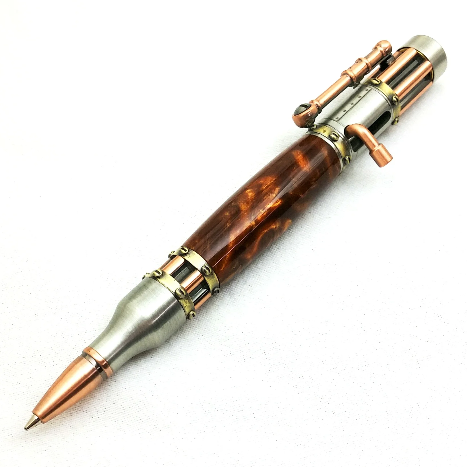 Molten Bronze Acrylic Steampunk Pen