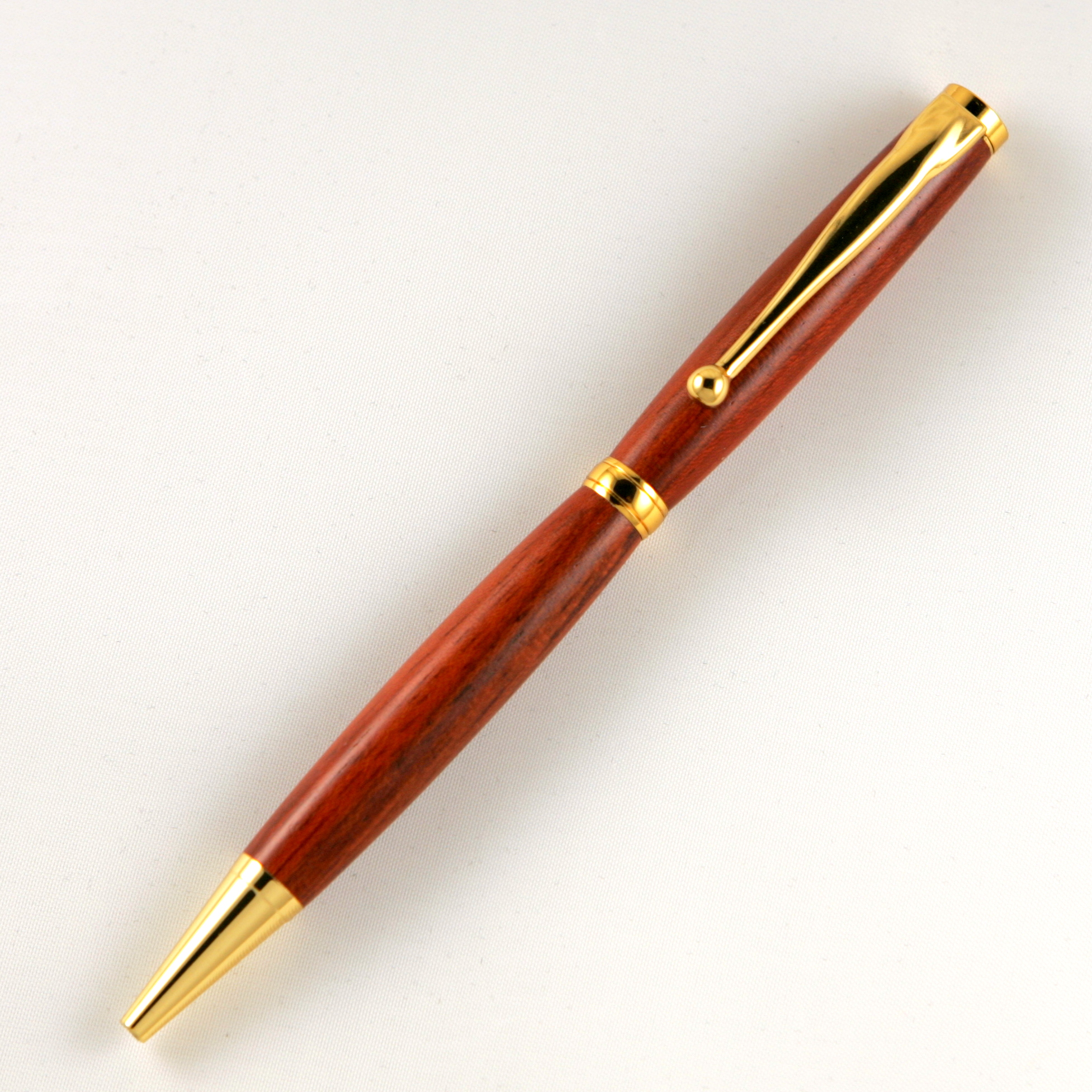 Red Rosewood Slimline 24kt Gold Pen