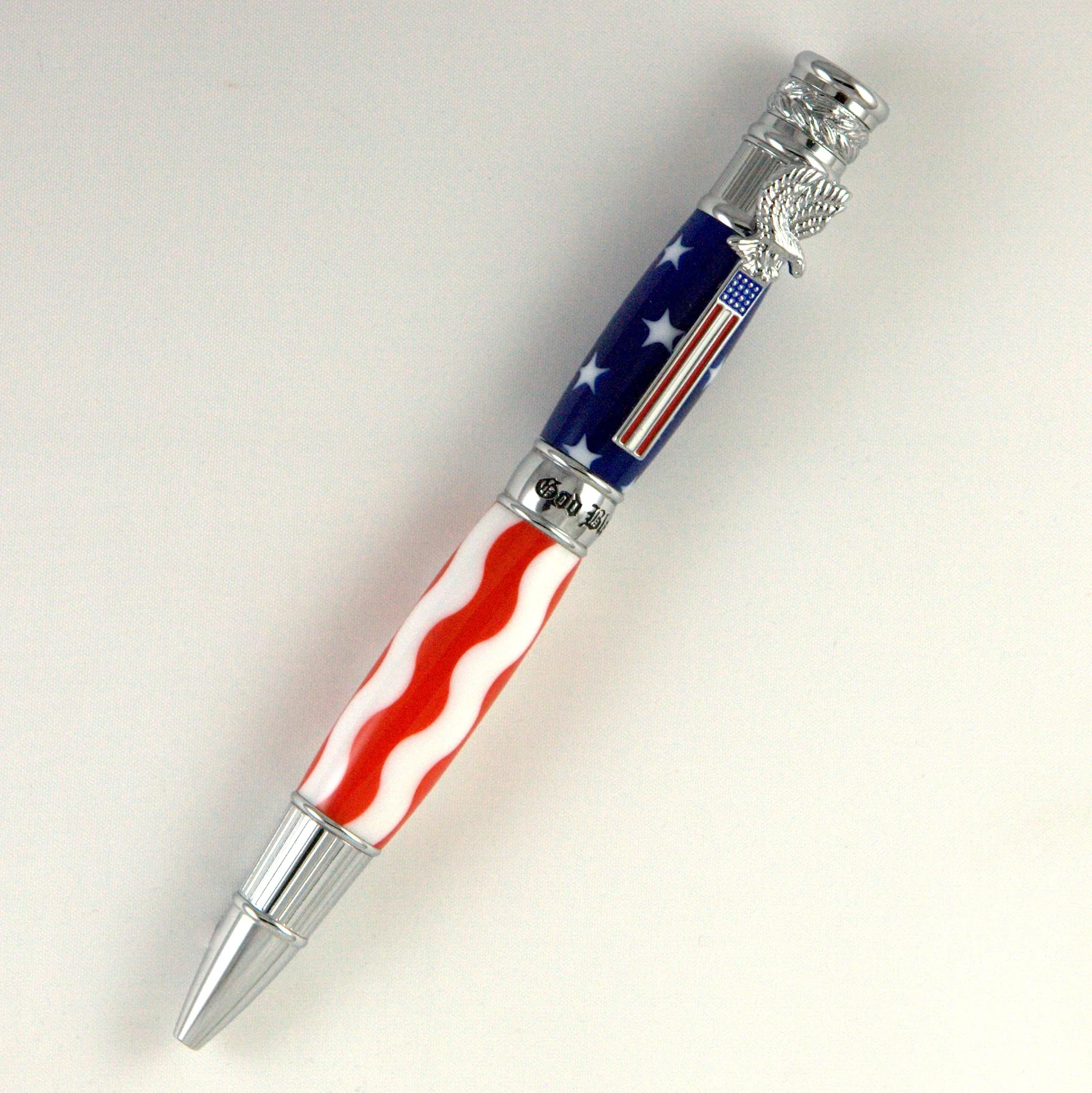 Stars & Stripes American Patriot Chrome Twist Pen